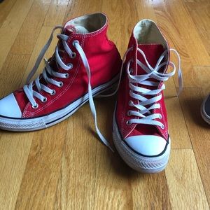 Red high top converse